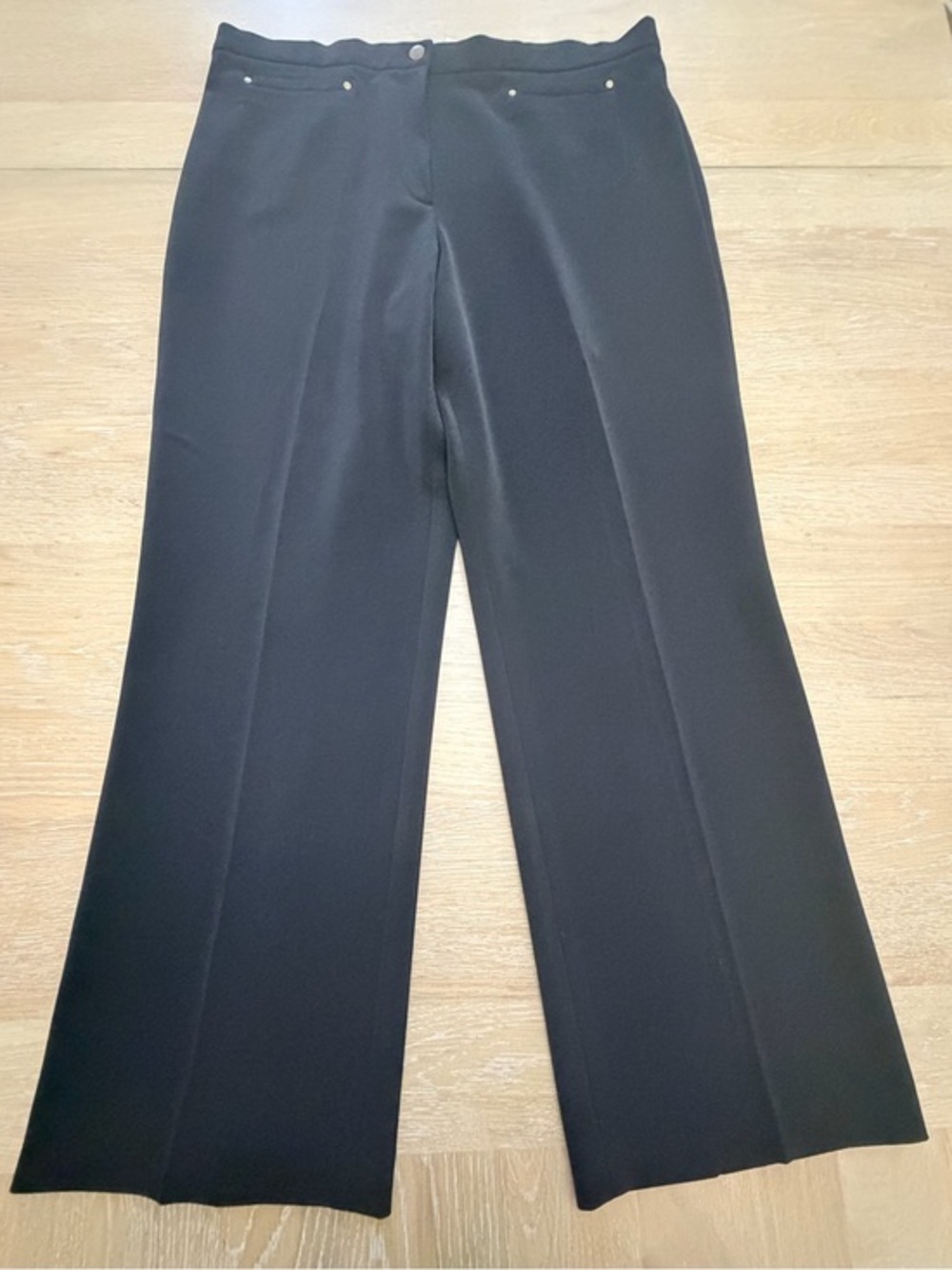 Sharon Young Black Wide-Leg Trousers with Stud Waist